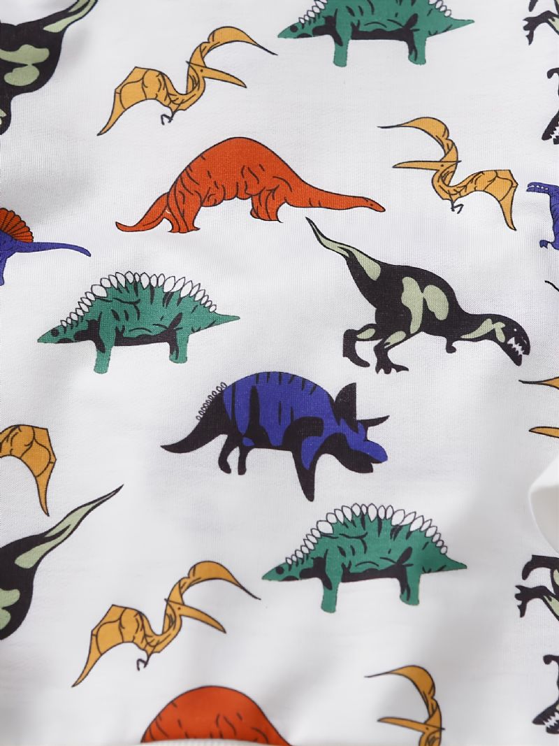 Drenge Mode Casual Dinosaur Print Rundhalset Sweatshirt Bukser Sæt