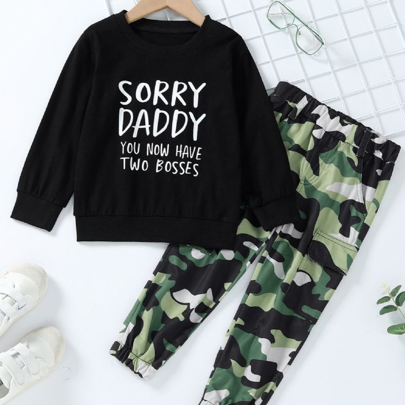 Drenge Pullover Sweatshirt & Matchende Camouflage Jogger Bukser Børnetøj