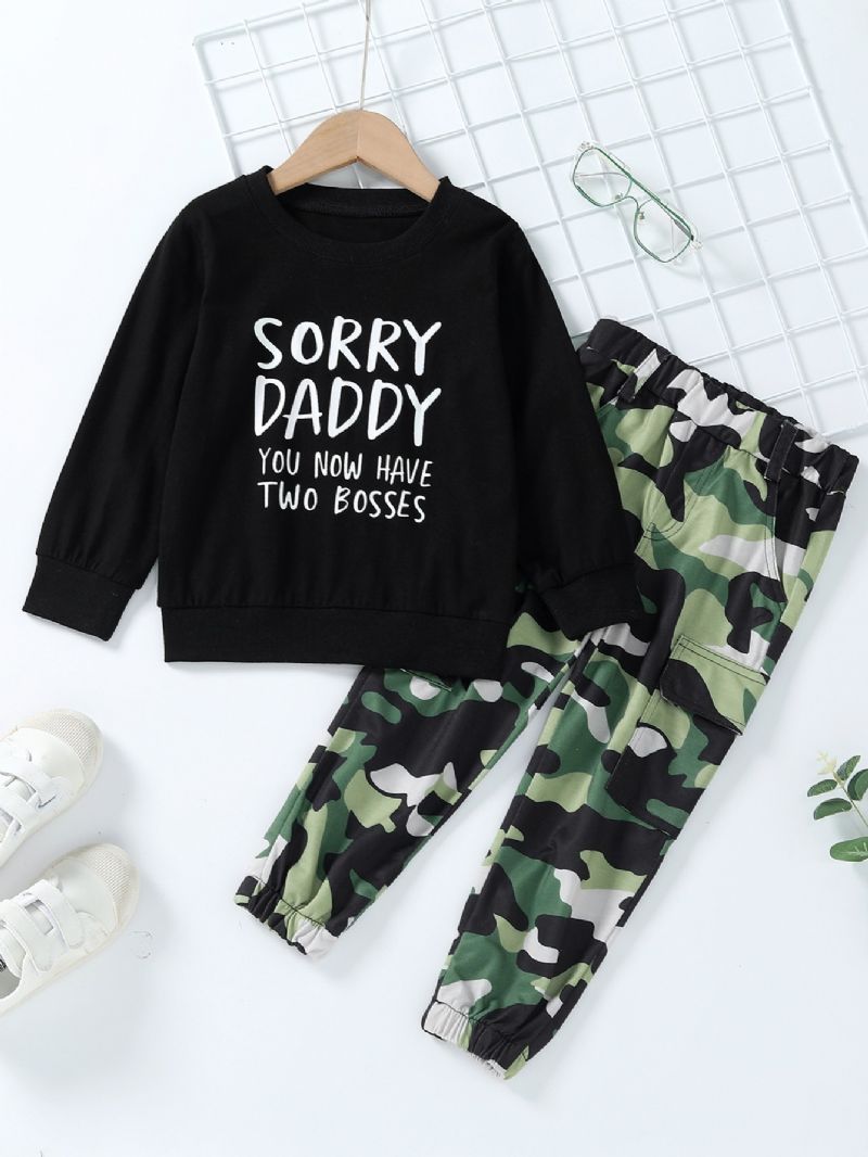 Drenge Pullover Sweatshirt & Matchende Camouflage Jogger Bukser Børnetøj