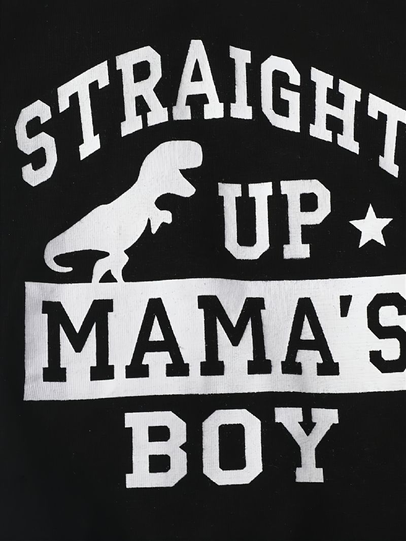 Drenge Straight Up Mama's Sweatshirt Med Dinosaur Print & Buksesæt Baby Børn Tøj