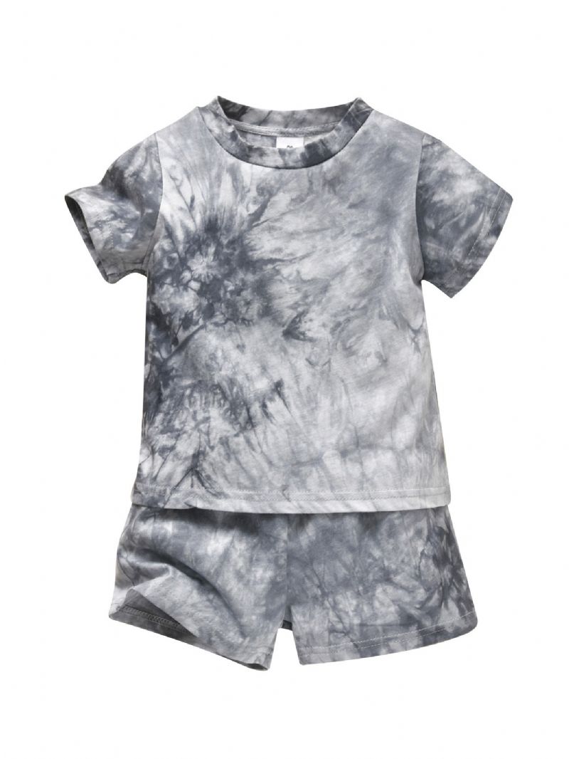 Toddler Baby Drenge Piger Tie Dye Kortærmet Skjorte Top+ Shorts Tøjsæt Sommeroutfits