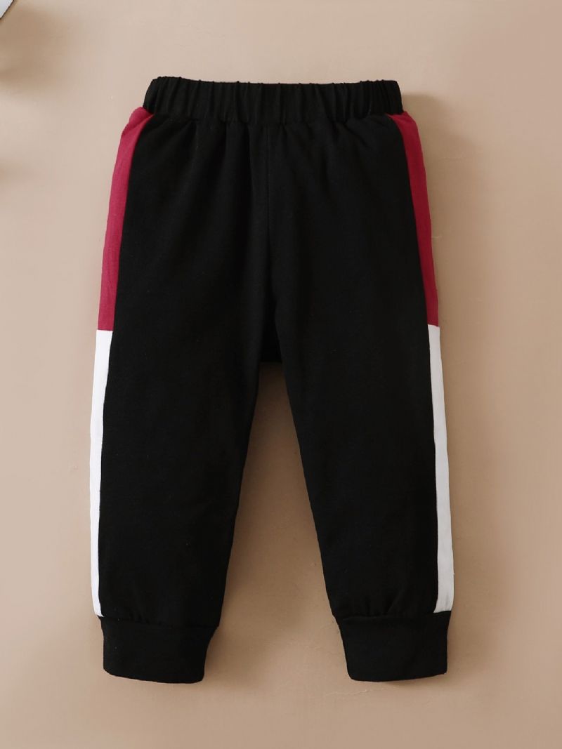 Toddler Drenge Letter Rund Hals Langærmet Sweatshirt Jogger Joggingbukser