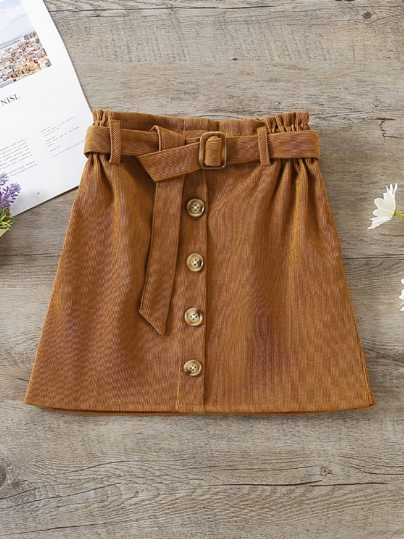 Piger Basic Almindelig Fløjlsbuks Nederdel