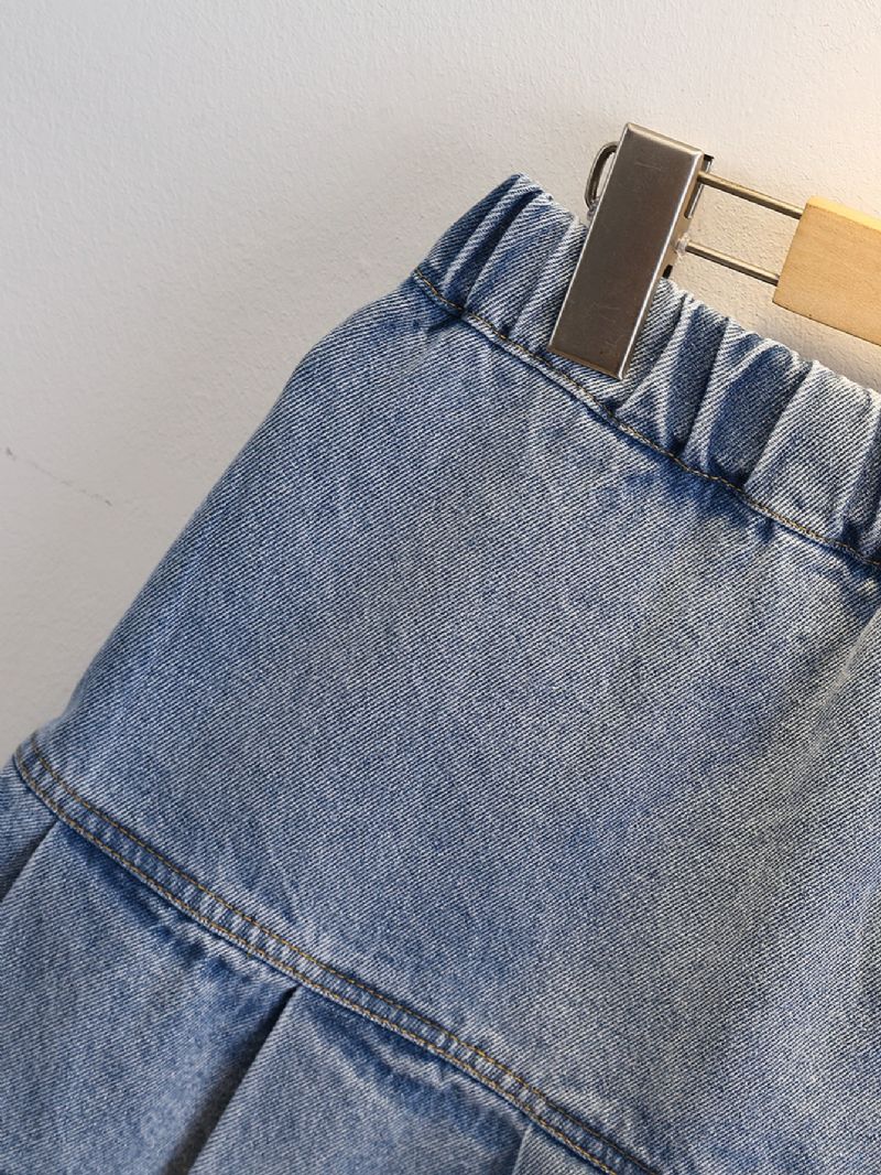 Piger Massiv Denim Plisserede Afslappede Nederdele