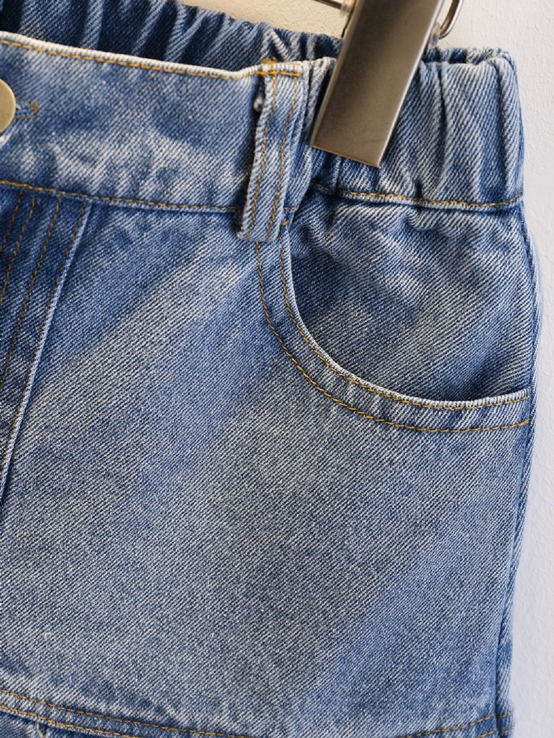 Piger Massiv Denim Plisserede Afslappede Nederdele