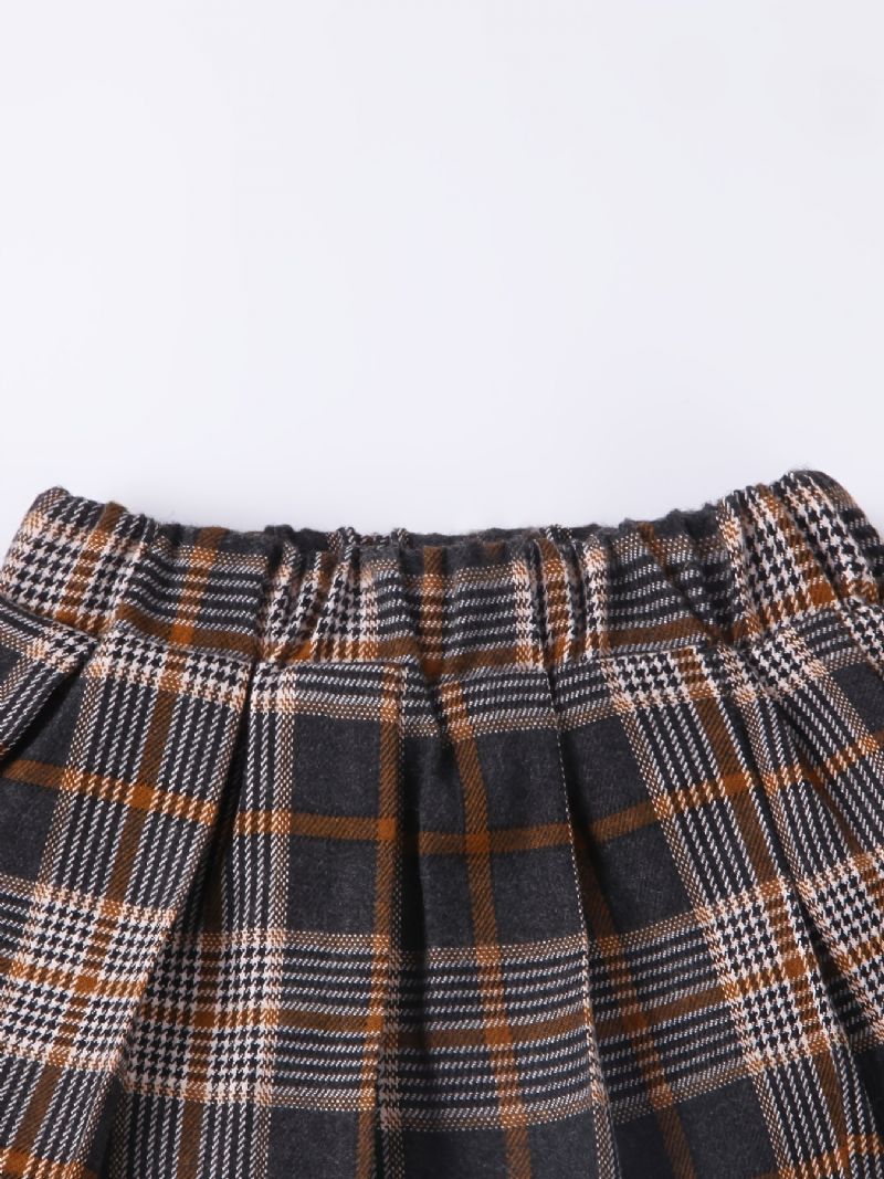 Piger Preppy Style Plaid Plisseret Nederdel Børnetøj