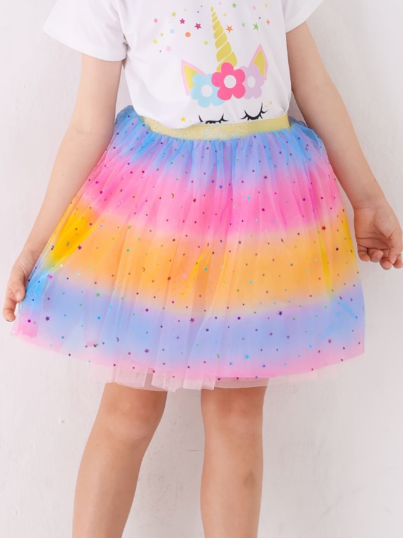 Piger Tutu Nederdel Rainbow Star Mesh Prinsesse Kjole