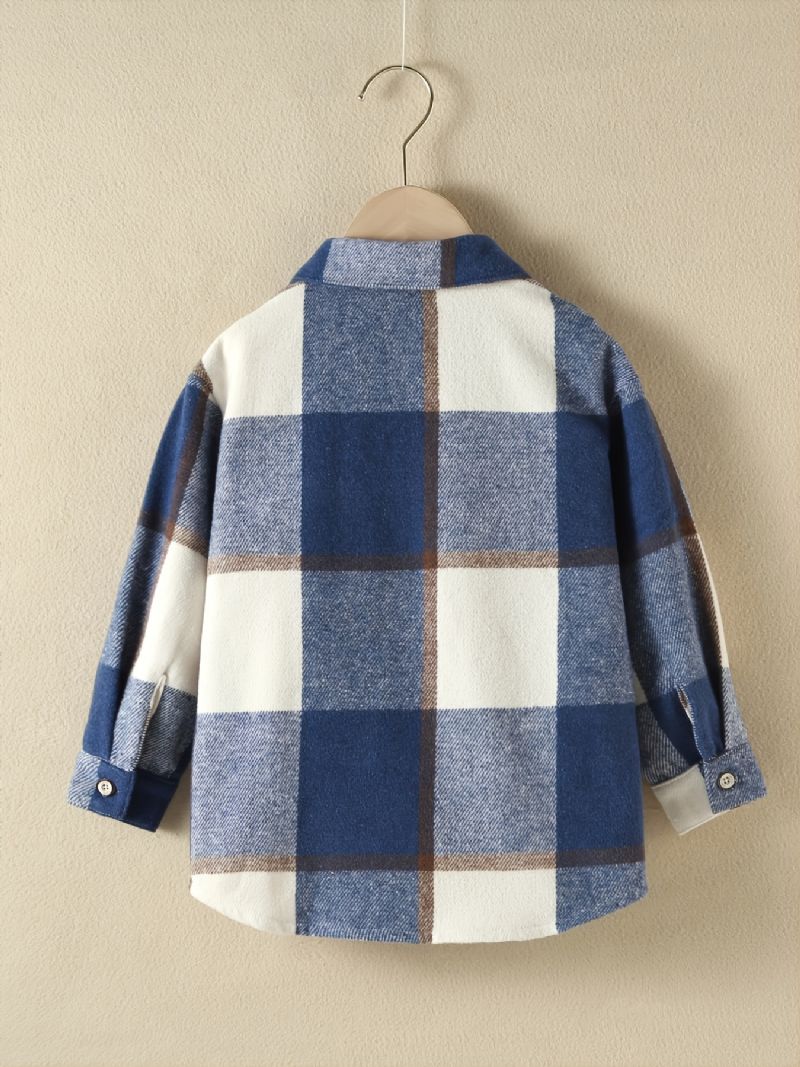 Baby Børn Farverige Plaid Collared Langærmede Button-down Skjorter Drenge Piger