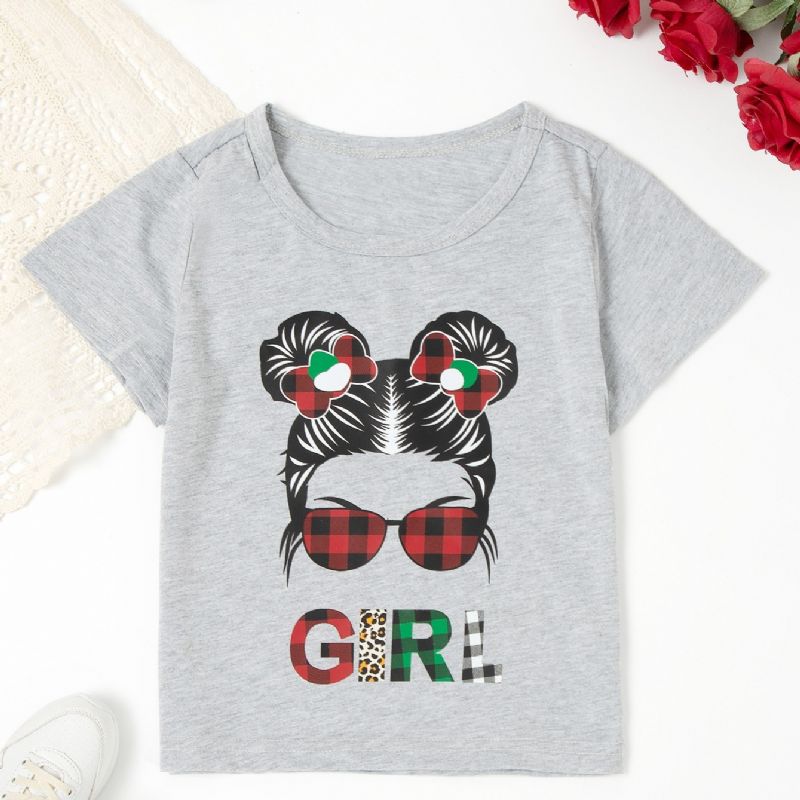 Glædelig Jul T-shirt Med Blomsterprint Til Piger