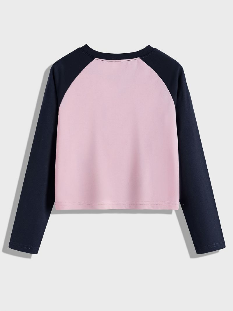 Piger Colorblock Kontrast Rundhalset Langærmet T-shirt