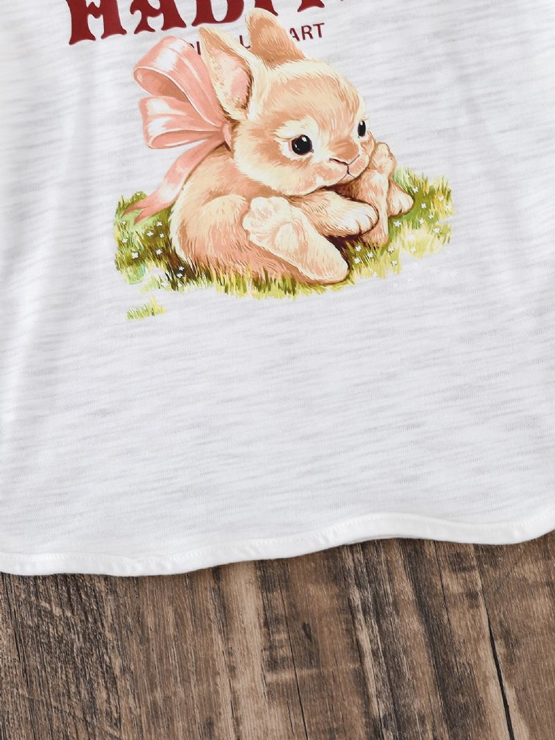 Piger Tegneserie Sød Bunny Print Langærmet T-shirt