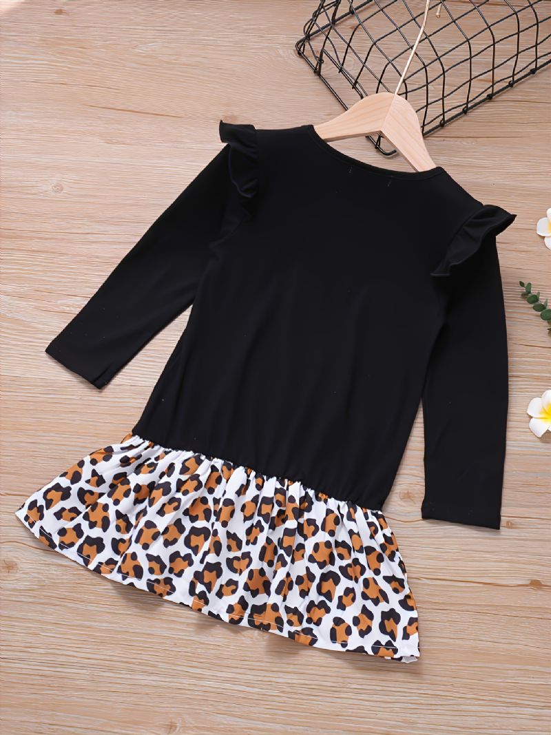 Trykt Cat Leopard Hem T-shirt Kjole