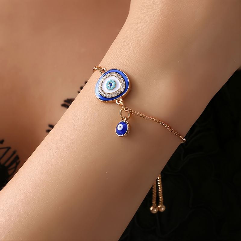 1 Stk Rhinestone Devil Eye Armbånd Etnisk Charms Gave Fødselsdagsgaver Til Kvinder Kone Piger Hendes