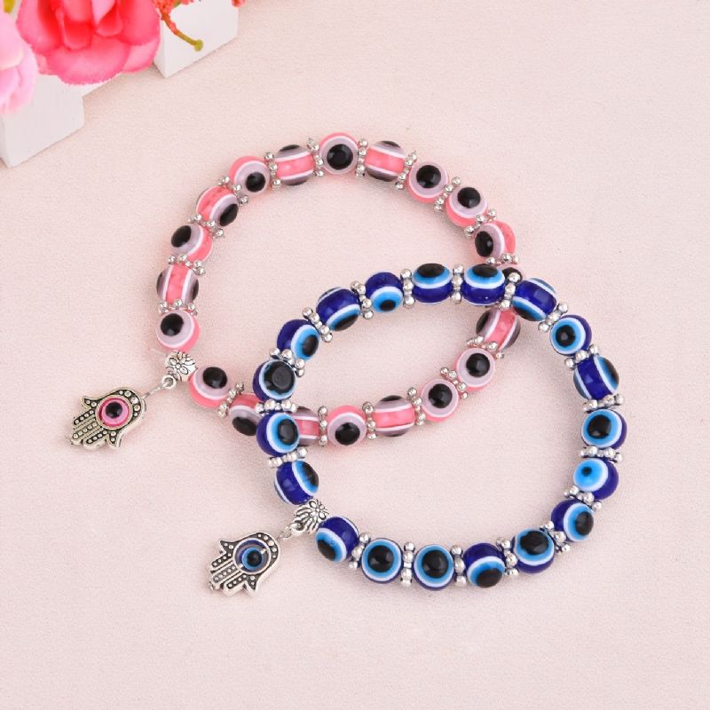 1 Stk Vintage Blue Eyes Devil's Eye String Armbånd