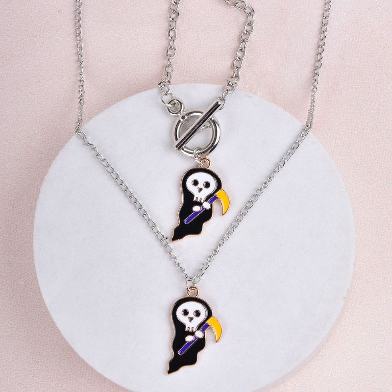 2 Stk Halloween Cute Elf Ghosts Børn Halskæde Armbånd Sæt