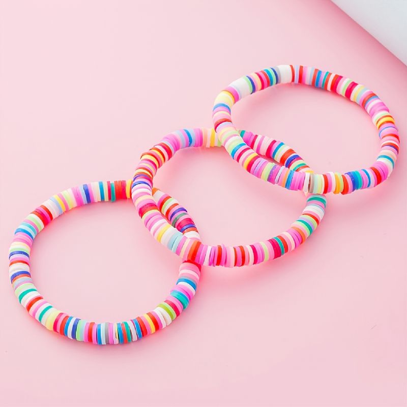 3 Stk Småbørnspiger Sweetheart Rainbow Armbånd