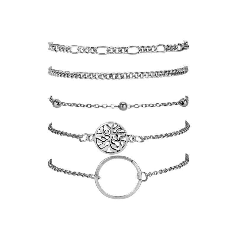 5 Stk. Piger Casual Mode Boho Layered Link Armbånd