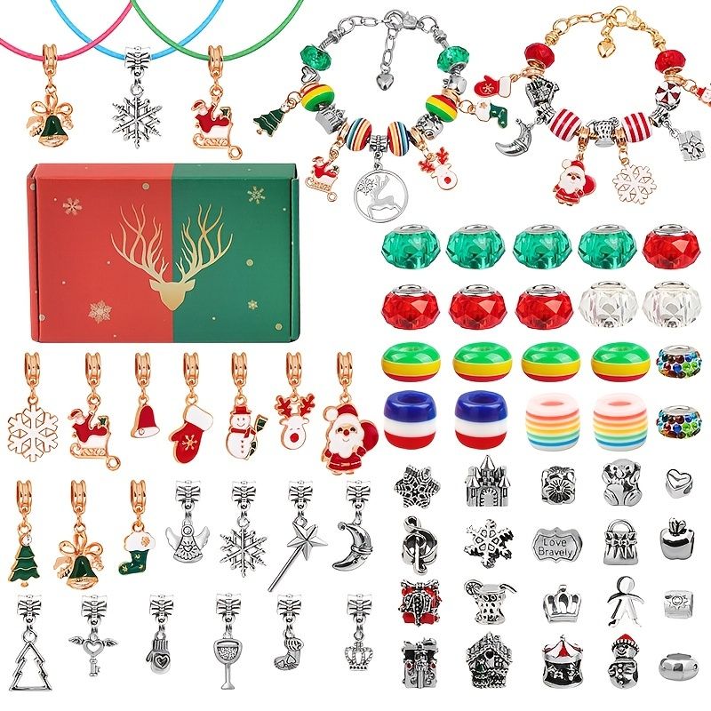 65 Stk Charm Armbånd Making Kit Julegave Sæt Diy Craft Til Piger Kit Art Til Børn