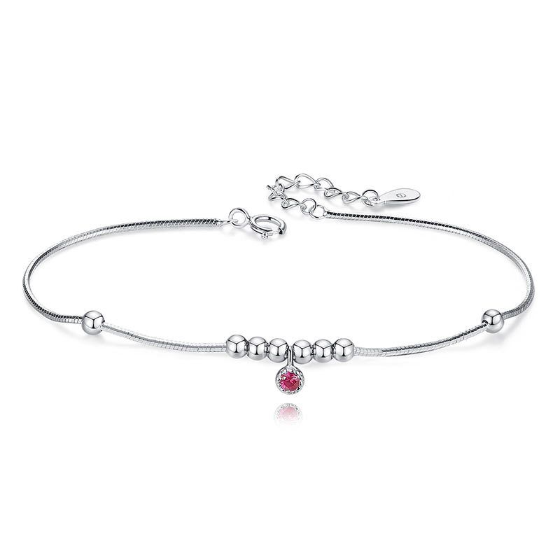 925 Sterling Sølv Armbånd Slangekæde Pink Krystal Kærestegave Charms Smykker Gave Fødselsdagsgaver Til Kvinder Kone Piger Hende