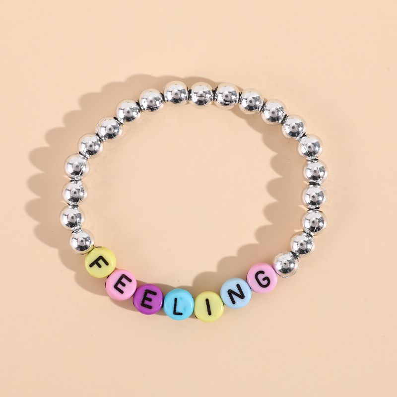 Makersland Børn Youth Farverige Akrylperler Alphabet Bead Armbånd