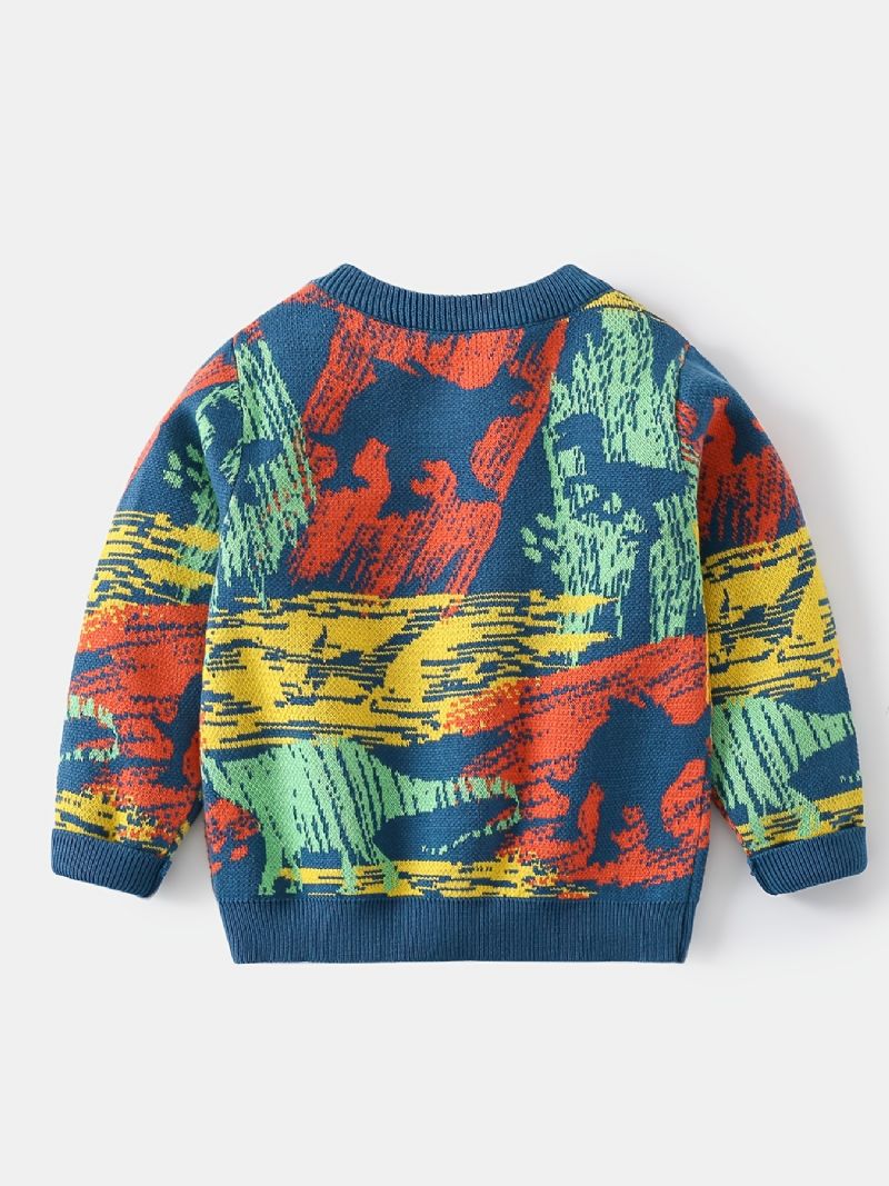 1 Stk Drenge Casual Graffiti Print Pullover Sweater Rund Hals Lange Ærmer Til Vinter