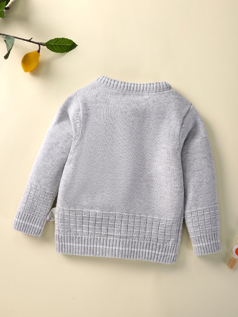 Baby Drenge Piger Strik Cardigan Crewneck Termisk Sweater Til Vinter Babytøj