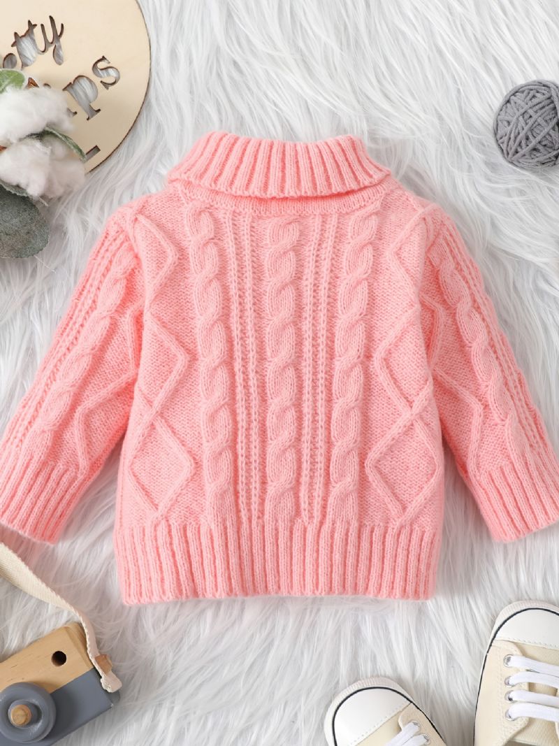 Baby Piger Drenge Rullekrave Strikket Sweater Termisk Tøj Til Vinter Jul
