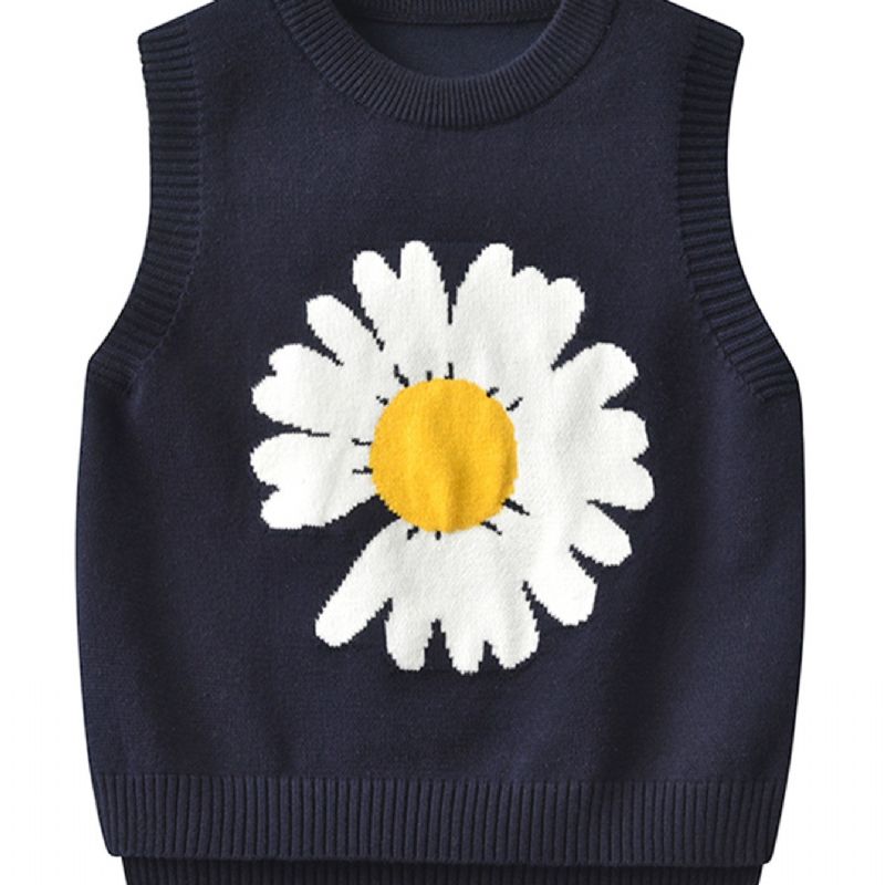 Børne Sweater Vest Sød Sød Pige Strikket Pullover