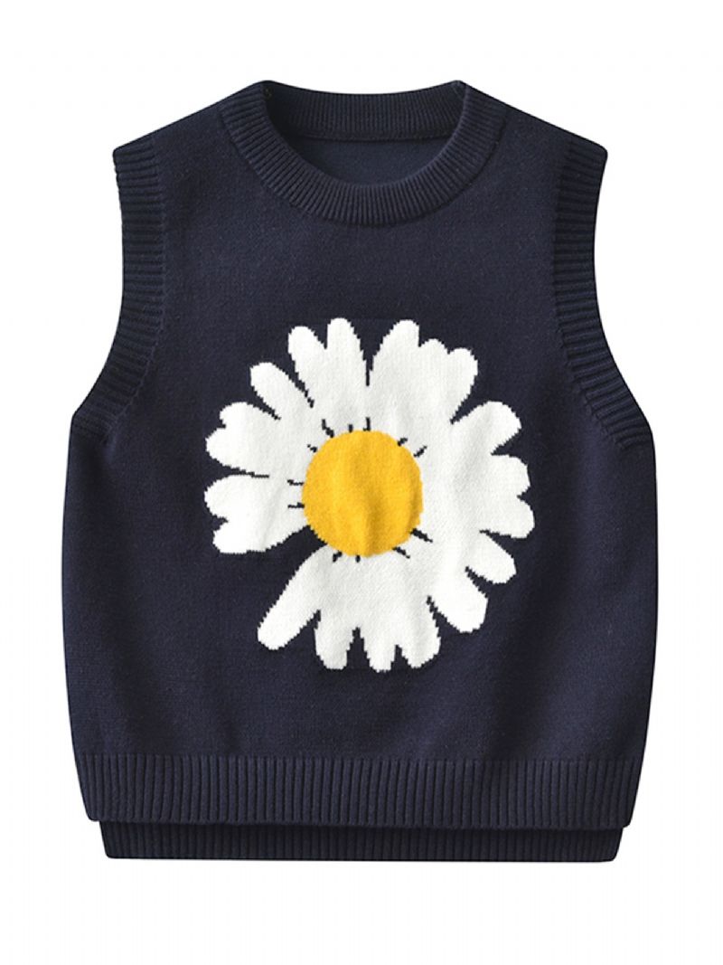 Børne Sweater Vest Sød Sød Pige Strikket Pullover