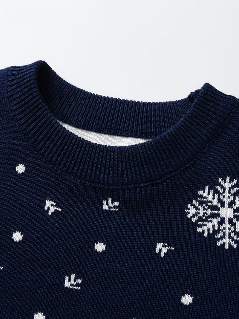 Børnetrøje Julebjørn Print Strikket Pullover Juletøj Drenge Piger