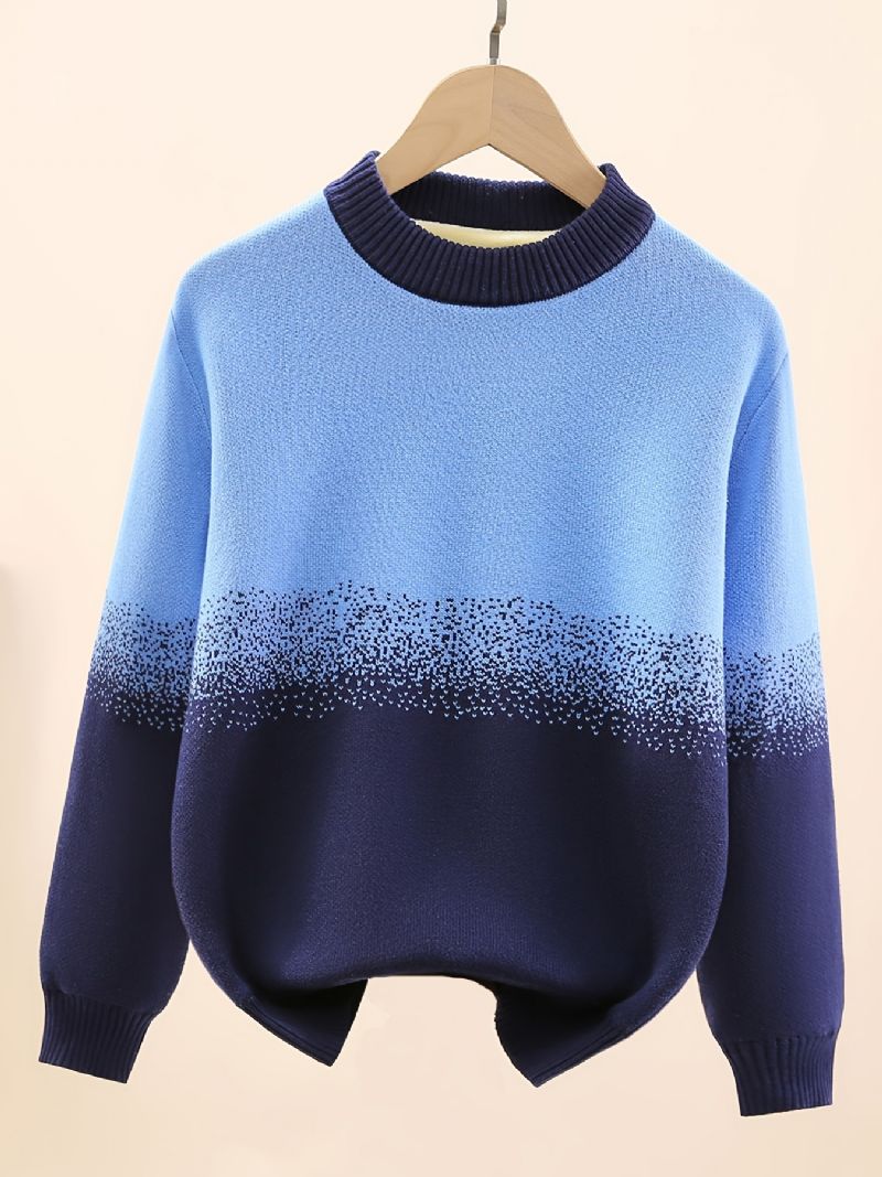 Drenge Casual Strikket Gradient Termisk Pullover Sweater Til Vinter