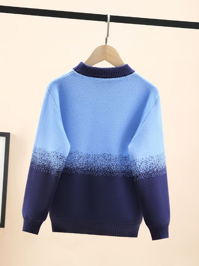 Drenge Casual Strikket Gradient Termisk Pullover Sweater Til Vinter