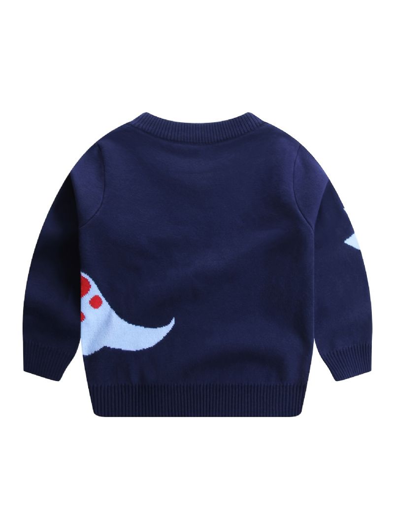 Drenge Dinosaur Strikket Pullover Sweater Varmt Børnetøj Til Vinter