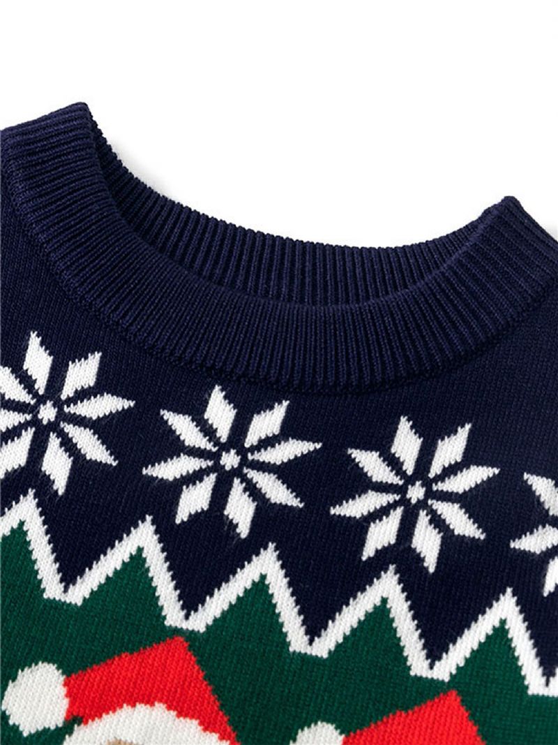 Drenge Juleprint Sweater Med Rund Hals