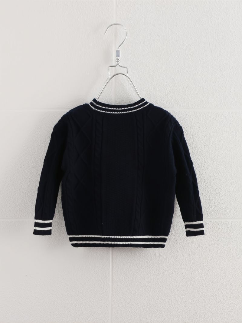 Drenge Piger Strikket Cardigan Bear Broderi College Style Sweater Børnetøj