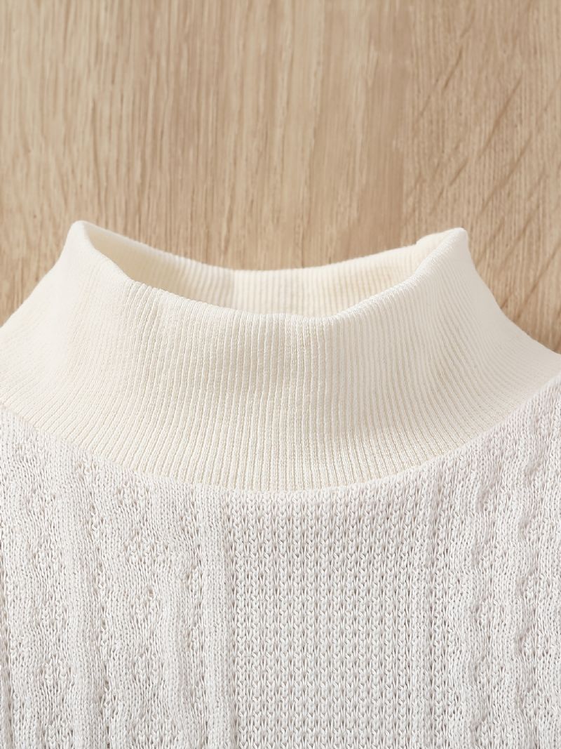 Pige Halvkrave Pullover Strikket Sweater