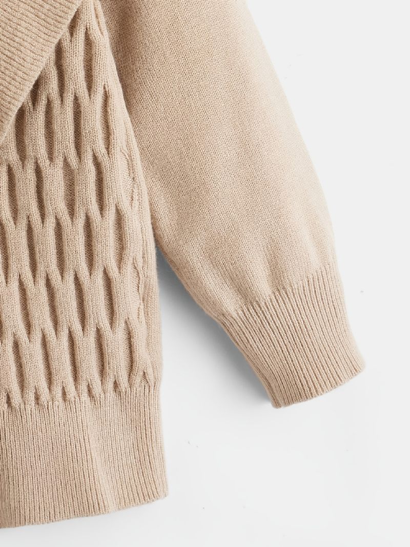 Piger Casual Strikket Flæser Cardigan Sweater Jakke V-hals Termisk Overtøj Til Vinter