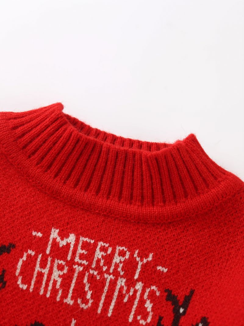 Piger Drenge Strikket Pullover Sweater Med Elk Print Til Efterår Vinter Ny Jul