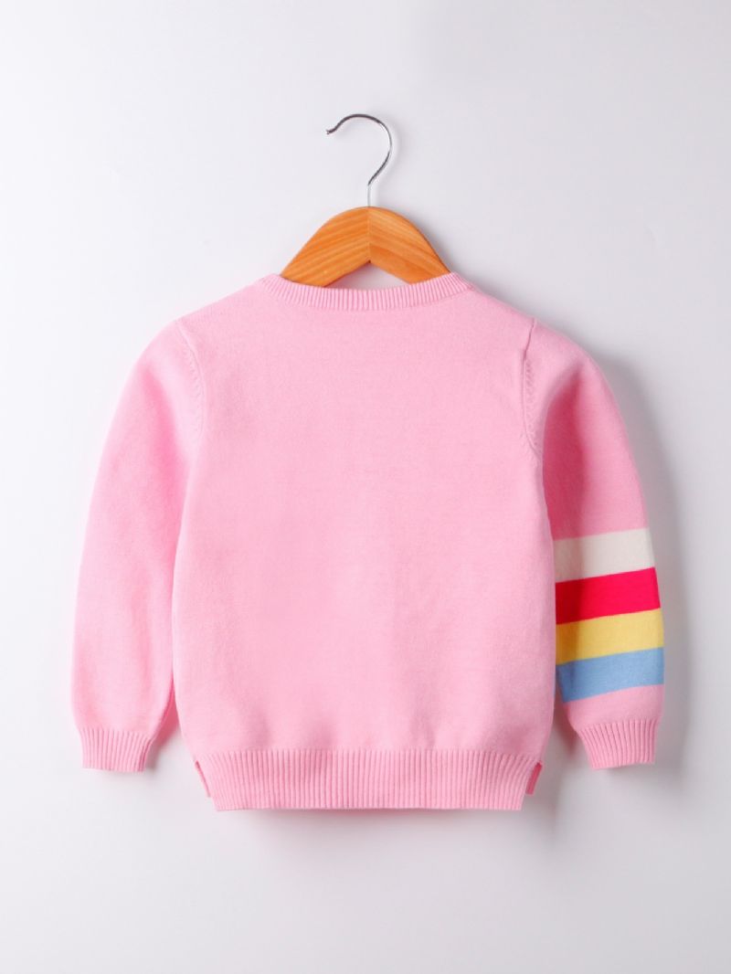 Piger Pullover Sweater Med Tegneserie Sky Regnbue Trykt Til Vinter Ny