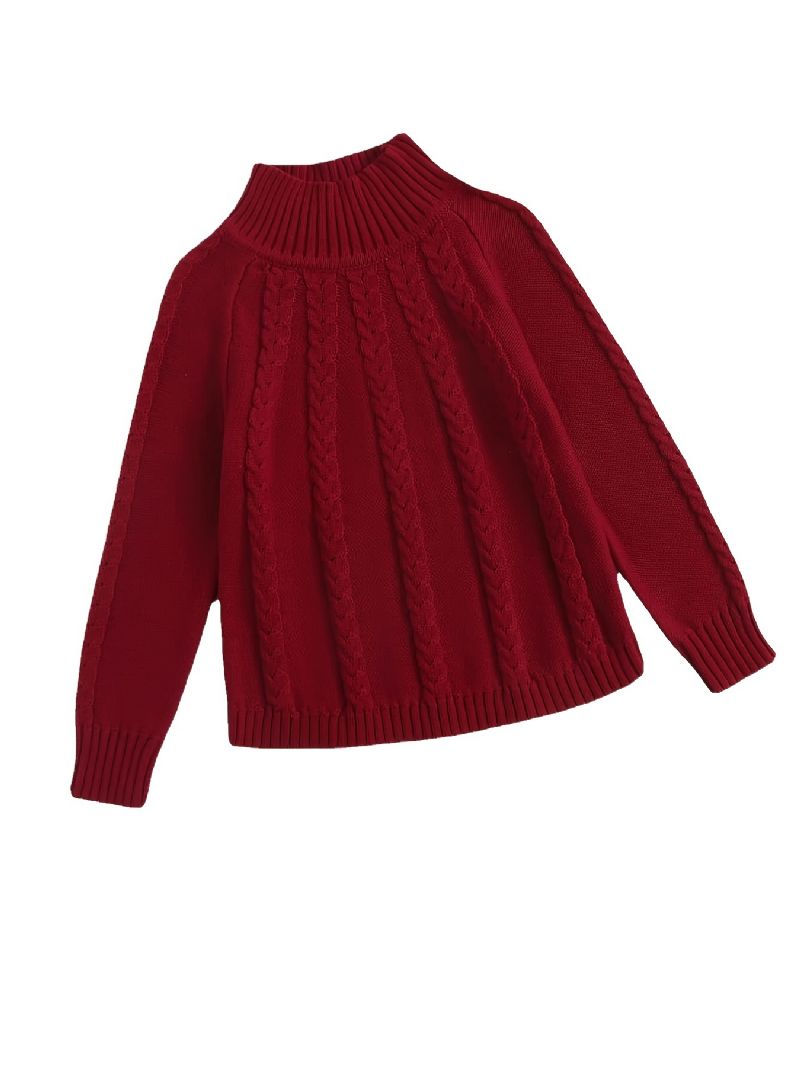 Piger Rund Hals Strik Sweater Vinter Ny