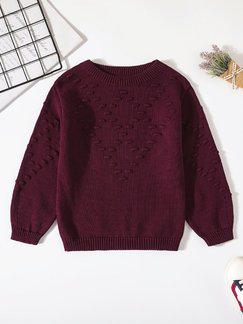 Piger Solid Termisk Pullover Sweater Med Kabel Strik Mønster Til Vinter Børnetøj