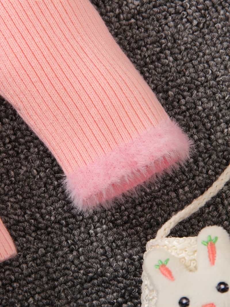 Piger Strikket Stribet Pink Pullover Sweater Winter