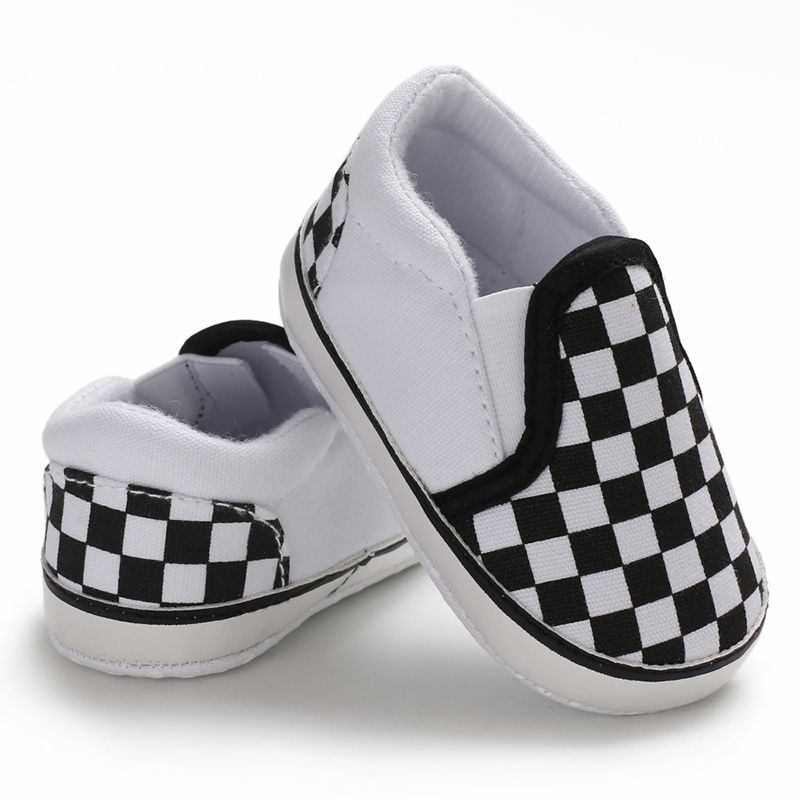 Baby Drenge Casual Canvas Plaid Loafers Sko Blød Sål Non Slip First Walkers Sko