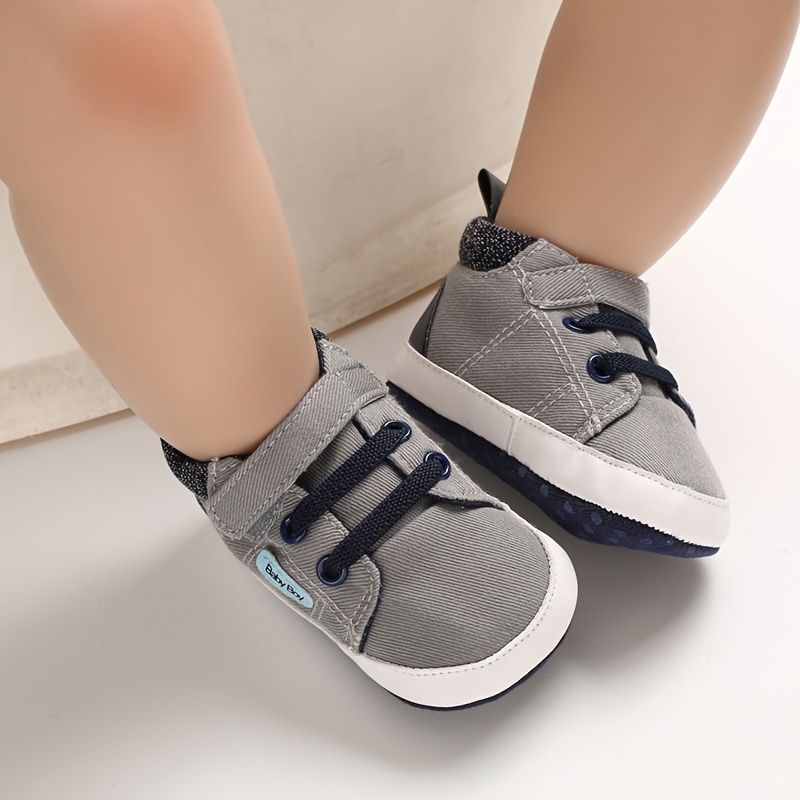 Baby Drenge Casual High Top Sneakers Letvægts Blød Sål Gåsko Med Krogløkke