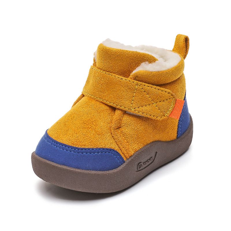 Baby Drenge Sneakers Med Bløde Såler Skridsikre Fleece Småbørnssko Til Vinter Ny