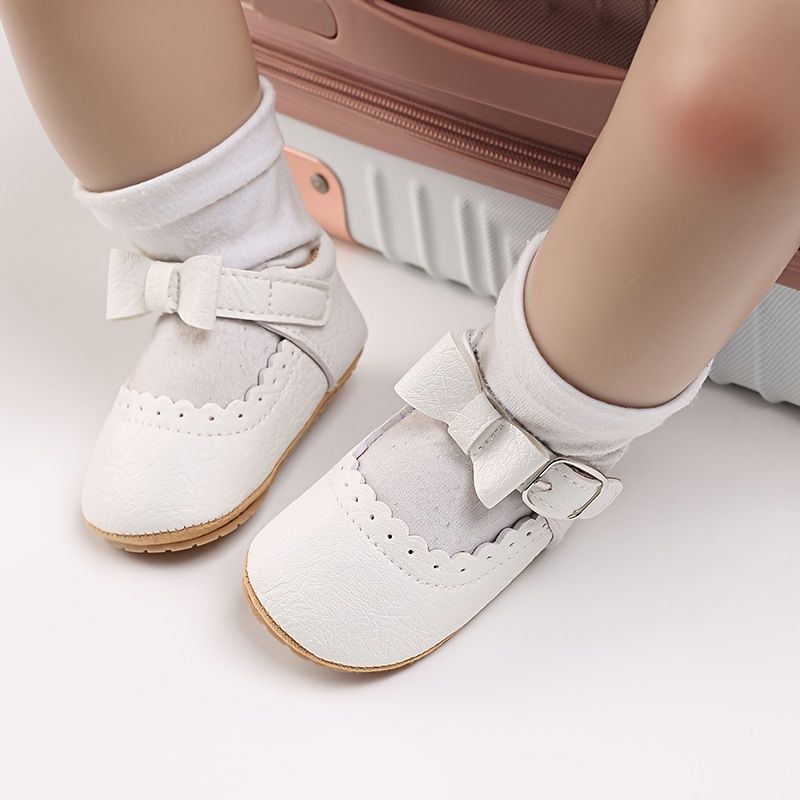 Babypige Mary Jane Flats Blonder Afslappet Gummi Skridsikker Velcro Toddler Sko