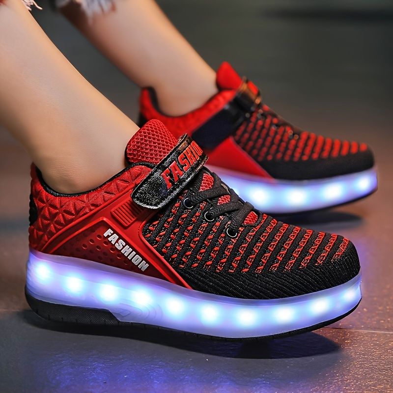 Drenge Led Light Sneakers Med Bløde Såler Letvægts Åndbare Og Skridsikre Fritidssko