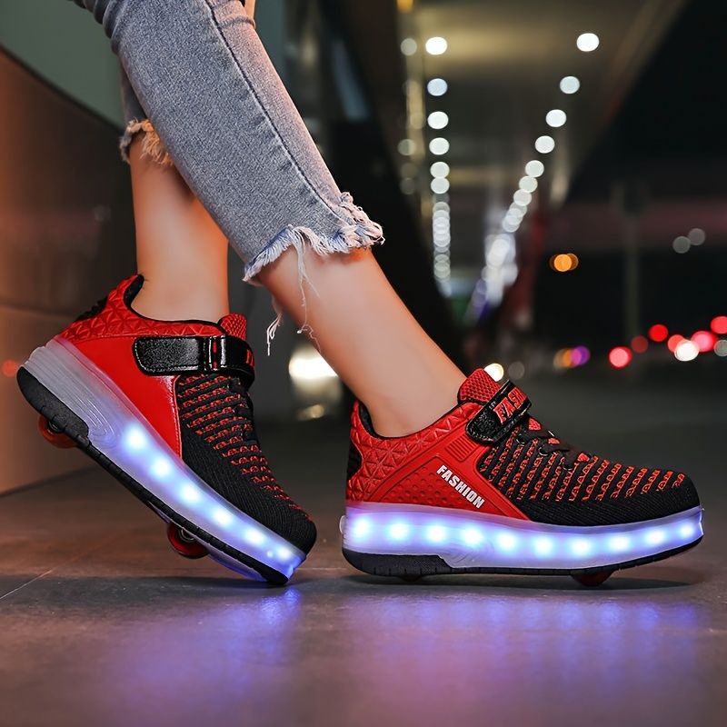 Drenge Led Light Sneakers Med Bløde Såler Letvægts Åndbare Og Skridsikre Fritidssko