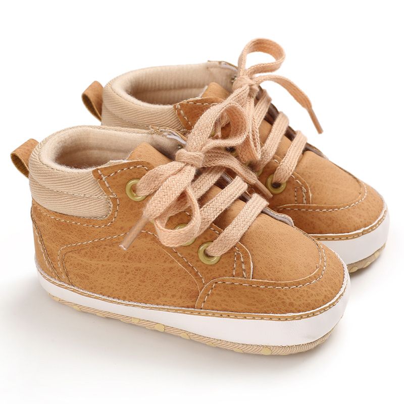 Infant Baby Drenge Sneakers Blød Sål Non-slip Newborn High Top First Walker Sko