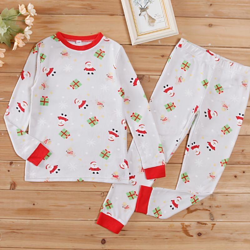 2 Stk Børn Christmas Printed Tight Fit Pyjamas